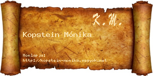 Kopstein Mónika névjegykártya